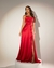 Vestido longo de Cetim vermelho com fenda (Sucesso)