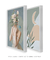 Conjunto 2 Quadros Colagem - Mulher com Flores no Rosto + Abstrato Lua - Quadros para Decoração - Empório dos Quadros