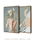 Imagem do Conjunto 2 Quadros Colagem - Mulher com Flores no Rosto + Abstrato Lua