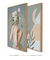 Conjunto 2 Quadros Colagem - Mulher com Flores no Rosto + Abstrato Lua