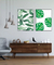 Conjunto 2 Quadros Decorativos Folhas Verdes Tropicais