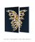 Conjunto 2 Quadros Golden Butterfly - Quadros para Decoração - Empório dos Quadros