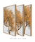 Conjunto 3 Quadros Árvores Douradas - Quadros para Decoração - Empório dos Quadros