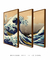 Kit 3 Quadros Hokusai - Quadros para Decoração - Empório dos Quadros