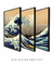 Kit 3 Quadros Hokusai - comprar online
