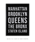 Quadro Manhattan Brooklyn Queens Bairros - Quadros para Decoração - Empório dos Quadros