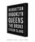 Quadro Manhattan Brooklyn Queens Bairros - loja online