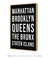 Quadro Manhattan Brooklyn Queens Bairros - comprar online