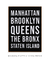 Quadro Manhattan Brooklyn Queens Bairros - comprar online