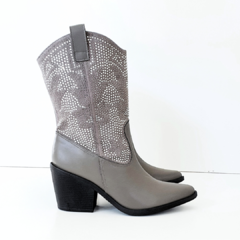 BOTA AYLA WESTERN COM STRASS ONIX