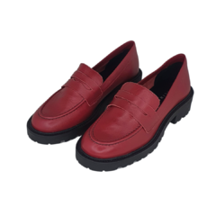 Mocassim loafer couro burgundy LiaLine - comprar online