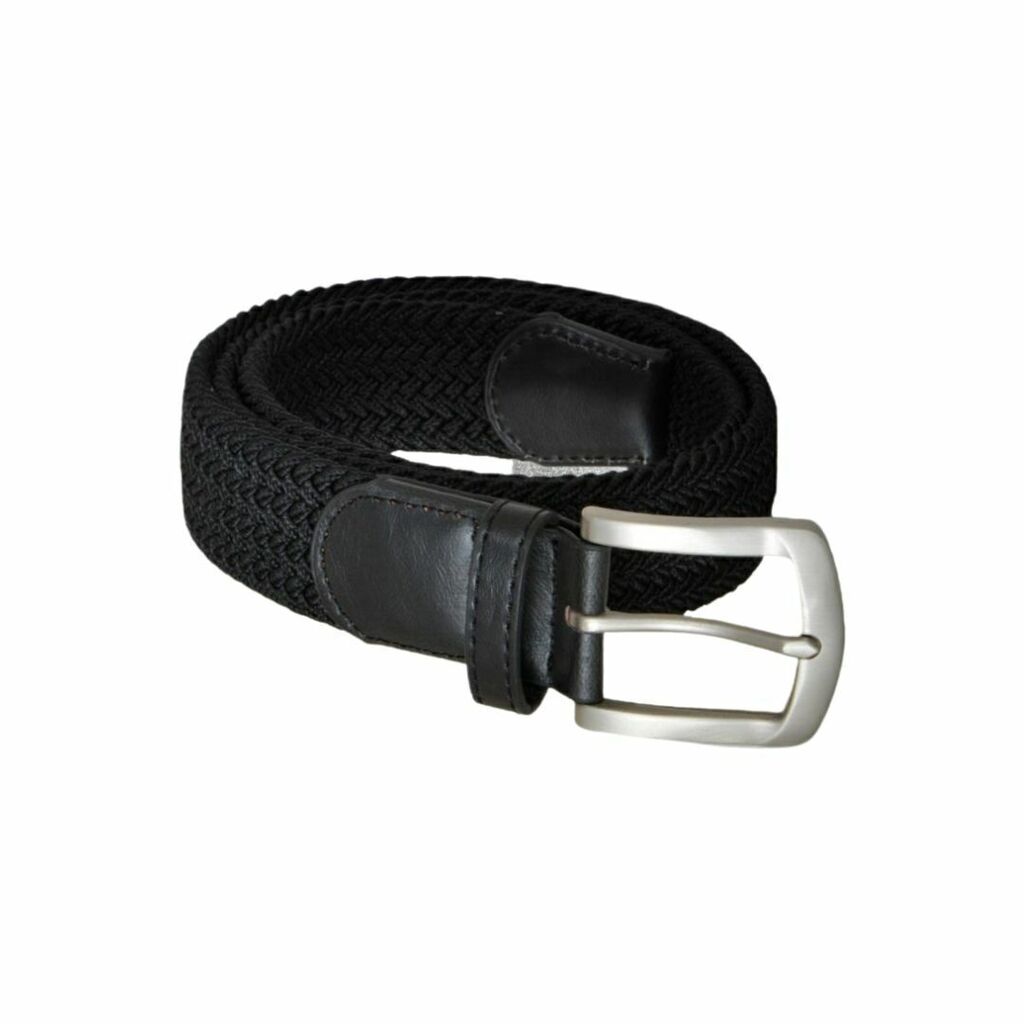  ¡VENTA!! Nuevo cuero cubierto hebilla tejida elástica cinturón  elástico 1-1/4 para unisex, Negro - : Ropa, Zapatos y Joyería