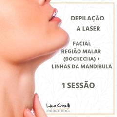 DEPILAÇÃO A LASER | 1 sessão Região Malar (Bochecha) + Linha da Mandíbula