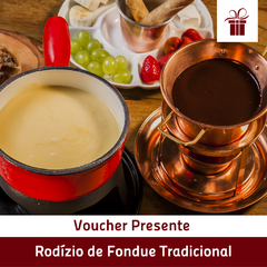 Pacote para presente no Chalezinho Morumbi. Rodízio de fondue tradicional