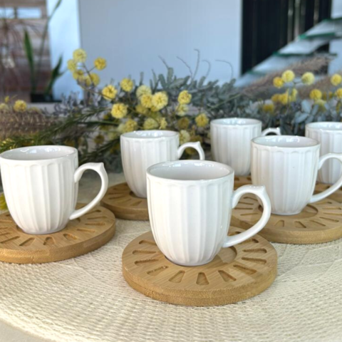 Set De 6 Tazas De Café De Porcelana 100ml con Ofertas en Carrefour