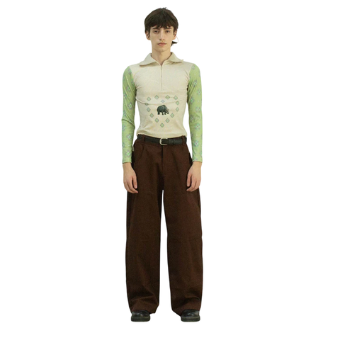 PANTALON DE GABARDINA MARRON