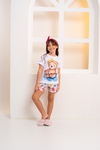 Baby-Doll Infantil Feminino Ursinho Flor