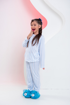 Baby-Doll Infantil de Calça Listras Azul Feminino - comprar online