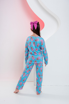 Baby-Doll Infantil de Calça Margarida Daisy Azul Feminino - loja online