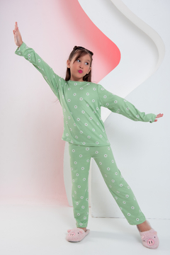 Baby-Doll Infantil de Calça Margarida Verde Feminino - comprar online