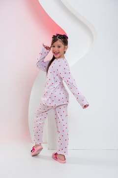 Baby-Doll Infantil de Calça Corações Vermelho Feminino - loja online