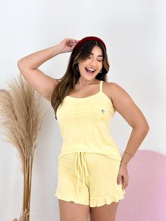 Baby-Doll de Alcinha DTF Alegria Amarelo Bebê - comprar online