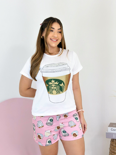 Baby-Doll de Manguinha Starbucks Rosa - comprar online