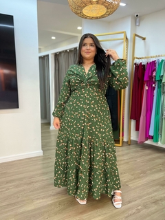 Vestido Ana - Estampa Verde Musgo -  Bella Store | Moda Feminina