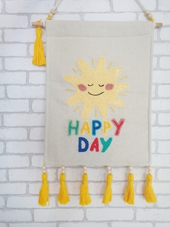 Flâmula bordada - Happy day - Lunáticas Kids