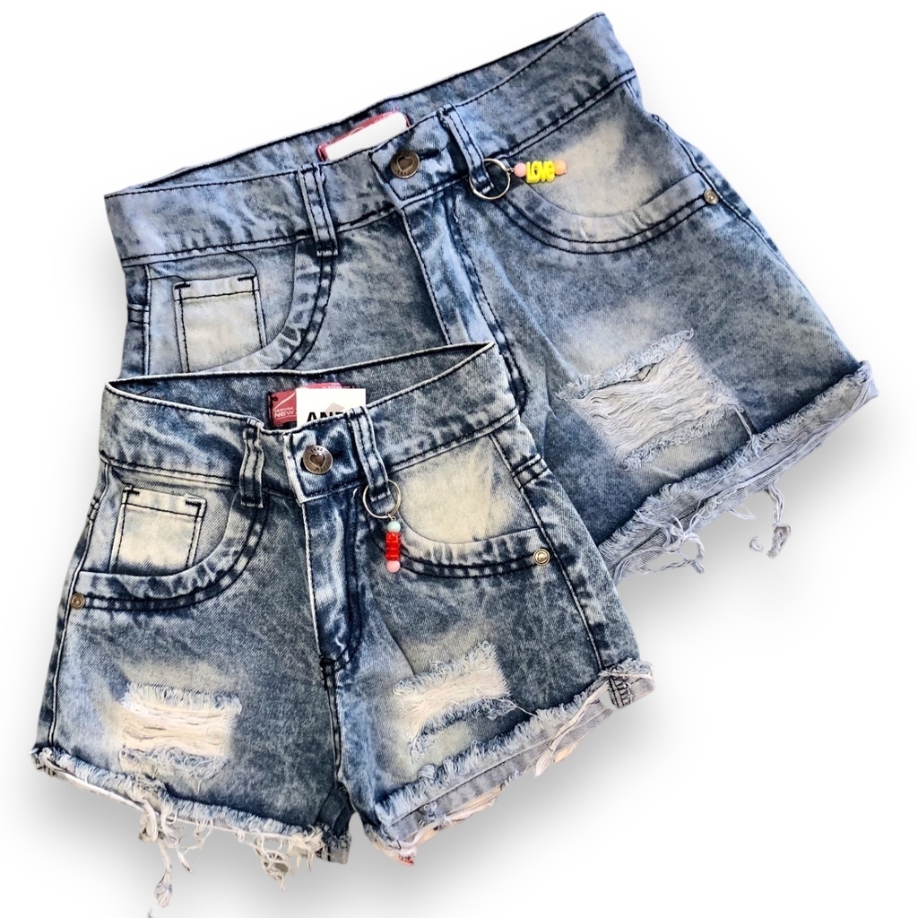 Nuevos Shorts de Jean con Roturas para Nenas
