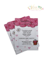 Cartão de Agradecimento Personalizado Rosa com Branco (10,5 x 7,5cm) - 20 UNIDADES