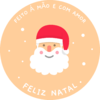 Adesivo Feito à Mão e com Amor Salmão Natalino Papai Noel (30mm) - 27 ou 54 UNIDADES