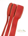 Fita Pespontada Jeans Vermelho (10 mm - 22mm - 38mm) - (10 metros) ou (Kit com 2 metros de cada)