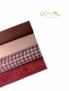 Kit 46 - Lonita Xadrez Marsala Coleção Inverno 2022 (12 x 34cm) - 4 Pedaços (1 de Cada)