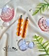 218 - Kit Bico de Pato com Pedras Coleção Praia Transparentes Laranja - (2 Hair Clips)