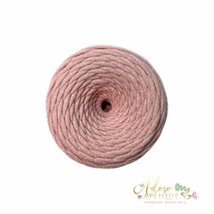 Fio de Malha Rose com Poá Branco (30mm) - (10 metros)