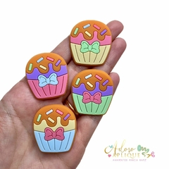 Kit Aplique Emborrachado Cup Cake Docinhos Candy - 4 unidades (1 de cada)