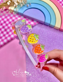 Imagem do Kit Tiara Tutti-Frutti Candy Color com Apliques Transparentes - 1 Unidade