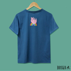 Remera Rainbow Cat Petrol Blue - Unisex - Bosko Tienda