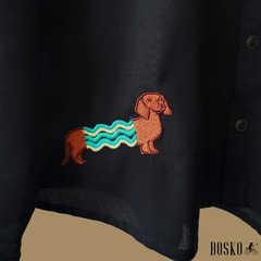 Dachshund Wave Black -Manga Larga Unisex en internet