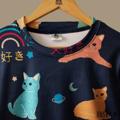 Kitten Club Sweater Gamuzado - Unisex en internet