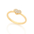 512333 Anel Rommanel skinny ring folheado a ouro com coração