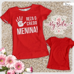 Camisetas Tshirts Reza o Credo Vermelha