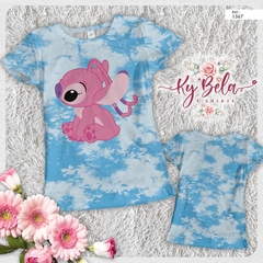 camiseta tshirt Stitch Rosa / Tie Dye