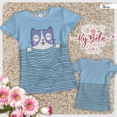 Camiseta Tshirts Gatinho lilas