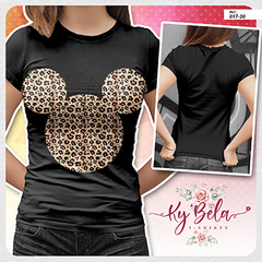 camiseta tshirt minnie oncinha preta