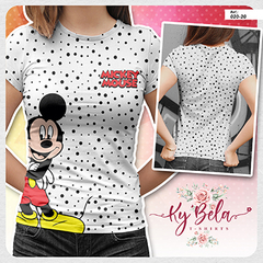 Camiseta Tshirt Mickey Bolinhas Preta