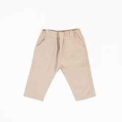 Pantalón de gabardina camel con elástico - comprar online