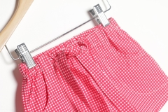 Short acuadritos rojo y blanco con lazo - comprar online