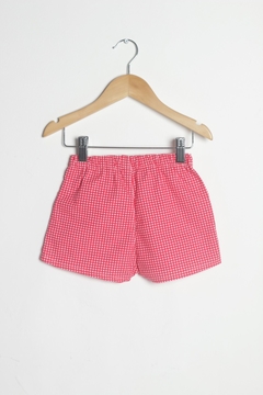 Short acuadritos rojo y blanco con lazo en internet